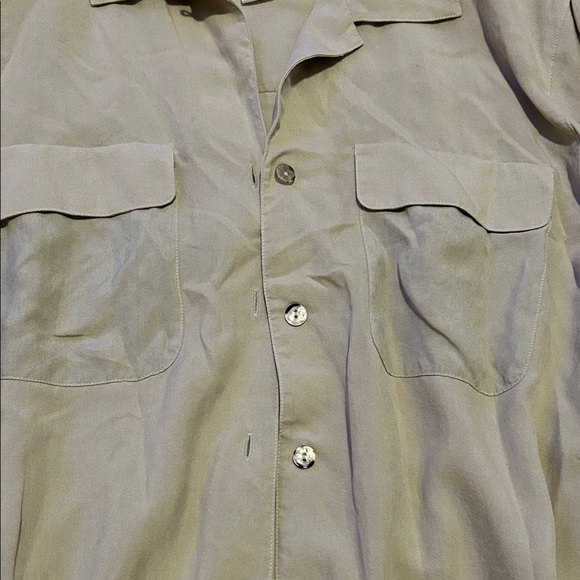 Jones New York Silk Beige Button Down Blouse - Picture 3 of 6